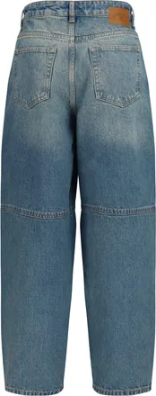 Ganni Womens Stary Rigid Denim Jeans Mid Blue Vintage Cotton