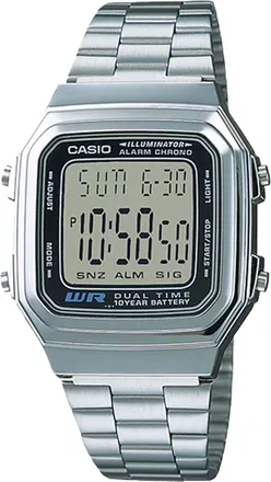 Casio Mens Classic Digital Stainless Steel Watch Silver - A-178WA-1ACF