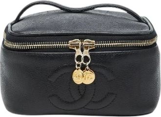 Chanel Pre-owned Mini Bags, female, Black, Size: ONE SIZE Pre-owned Caviar Skin Handbag - Coco Mark