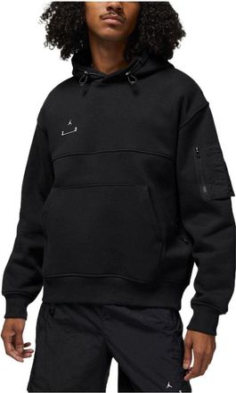 Nike Jordan Mens Air Jordan Solid Color Logo Printing Hooded Pullover Long Sleeves Black DQ8062-010