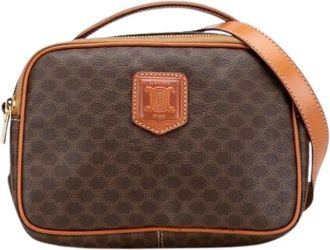 Celine Pre-owned Cross Body Bags, female, Brown, Size: ONE SIZE Pre-owned Coated Canvas Satchel