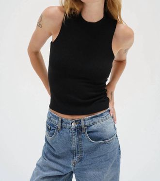 LnA Ribbed Double Layer Tank In Black