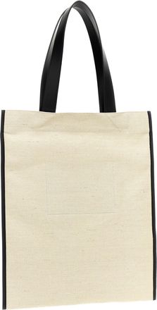 Jil Sander Logo-Print Canvas Tote Bag - Cream