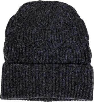Only Cozy Blend Gebreide Muts - Dames - Hoeden - Grijs - ONE Size - Wol - Accessoires