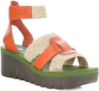 FLY London Yory Ankle Strap Sandal in Scarlet at Nordstrom, Size 10-10.5Us