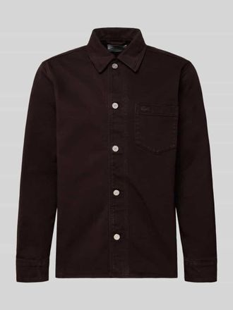 Lacoste Regular Fit Jeansjacke aus reiner Baumwolle in Schoko, Gr&ouml;&szlig;e XL