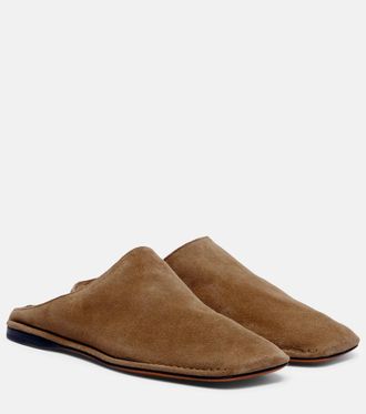 The Row Piper suede slides