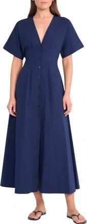 Staud Elle Midi Dress In Navy