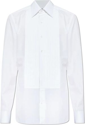 Tom Ford Cocktail Shirt - Heren - Zakelijke Overhemden - Wit - M - Katoen - Overhemden