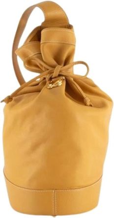 Loewe Pre-owned Bucket Bags, female, Yellow, Size: ONE SIZE Pre-owned Leather Bucket Bag