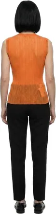 Dolce & Gabbana Ribbed Polyester Tank Top - Orange