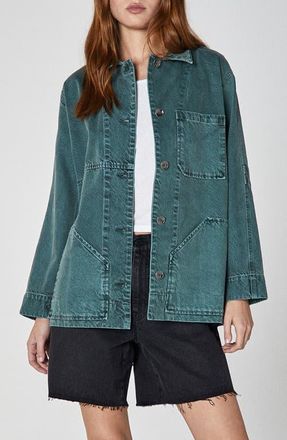 Unpublished Mari Patch Pocket Denim Chore Jacket in Green at Nordstrom, Size X-Large
