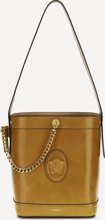 Versace Small leather Pivot Bucket Bag Female UNI