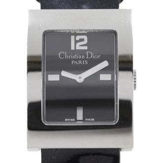 Dior Pre-owned Malice Stainless Steel Quartz - Dames - Pre-owned - Grijs - Maat: ONE Size Leer