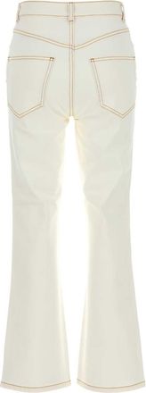 Tory Burch Womens White Denim Jeans Ivory Exterior: Cotton Elastane