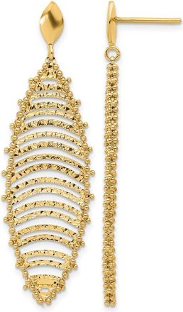 Diamond2Deal 14K Yellow Gold Post Dangle Earrings