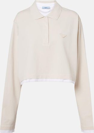 Prada Cotton piqu&eacute; and jersey polo shirt