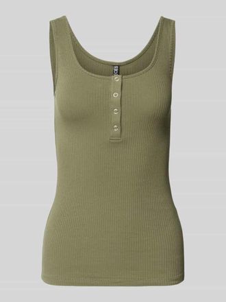 Pieces Slim Fit Tank Top aus Baumwoll-Mix Modell KITTE in Oliv, Gr&ouml;&szlig;e XS