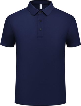Generic Balconfoster T Shirt, Silk T-Shirt, 2025 New Short Sleeve Breathable Comfort Shirts Polo for Mens Lightweight Casual (Dark Blue,L)