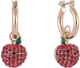 Hallmark Huggie Hoop Earrings with Pave Stone Apple Drop in Red at Nordstrom