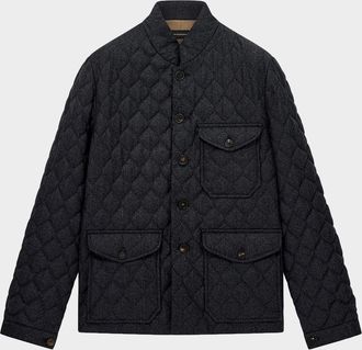 Emporio Armani Men & apos;s Wool Quilted Stand-Collar Jacket