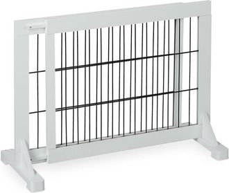 Relaxdays Relaxdays - Barrera Seguridad Ni&ntilde;os Y Perros, Valla Protectora Puerta O Escalera, Sin Taladrar, 56 X 70-115cm, Blanca