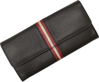 Bally Brown Leather Long Wallet (Bi-Fold) (Pre-Owned)