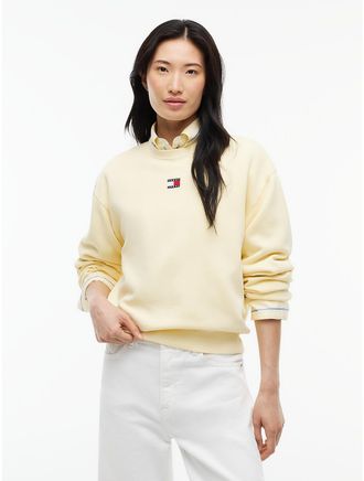 Tommy Hilfiger Womens Tommy Jeans Badge Boxy Fit Sweatshirt - Day Lily - XXS