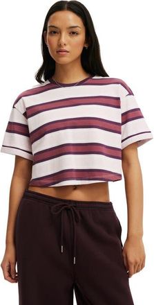Cotton On Womens Active Cropped Graphic Active Tee in Cherry Dream Stripe at Nordstrom, Size X-Small