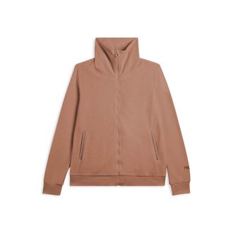 Freddy Felpa collo alto da donna in velluto con zip e logo strass