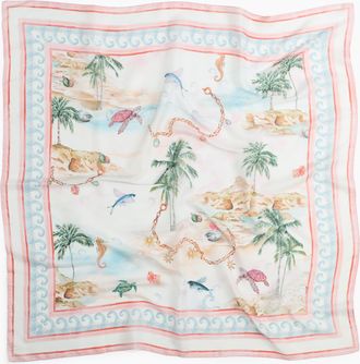 H&M Gemustertes Tuch - Weiss/Strand