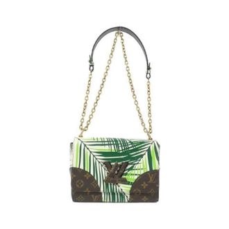 Louis Vuitton Pre-owned Twist Calf Coated Canvas Shoulder Bag - Dames - Pre-owned - Groen - Maat: ONE Size Leer