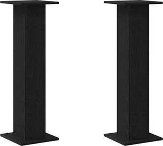 vidaXL Soportes Para Altavoces 2 Pcs Roble Negro 30 X 30 X 95 Cm Vidaxl