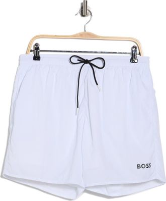 BOSS Lee Swim Trunks in White at Nordstrom Rack, Size Xx-Large