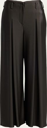 Giorgio Armani Double Jersey Flowy Pleated Trousers