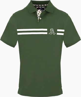 Aquascutum Mens Collared Neck Short Sleeve Polo Shirt - Green - Size: 2X large