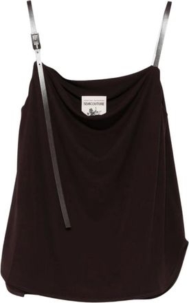 Semicouture Sleeveless Tops, female, Brown, Size: XS Kayly Top