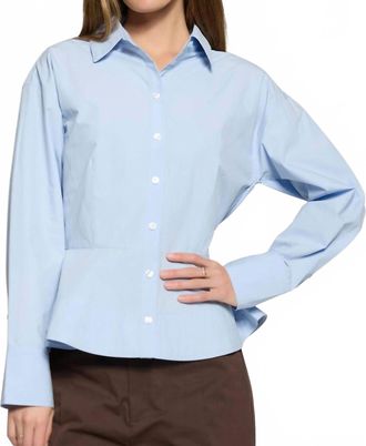 Lost + Wander Lilia Sky Peplum Top In Light Blue