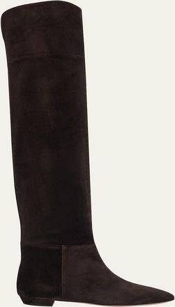 Gianvito Rossi Suede Over-The-Knee Boots