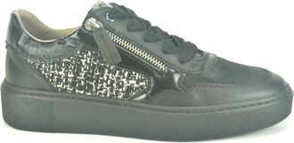DL Sport Zwart Tweed Sneaker - Dames - Sneakers - Zwart - 38 EU - Tweed - Schoenen