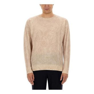 Etro Etro, Round-neck Knitwear, male, Beige, Size: S MRW Knitted C-Neck