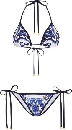 Dolce & Gabbana Bikini con stampa maioliche - Bianco