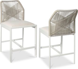 Best Choice Products Set of 2 Indoor Outdoor Counter Height Barstools w/ All-Weather Rope & Aluminum