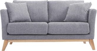 Miliboo Miliboo - Sof&aacute; N&oacute;rdico 2 Plazas Desenfundable Gris Claro Y Patas Madera Clara Oslo