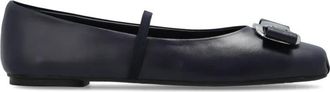 Ferragamo Zina Ballerinas - Dames - Ballerinas - Blauw - 39 EU - Leer - Schoenen