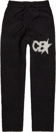 Cole Buxton Logo-intarsia Brushed Wool-blend Trousers - Black - L