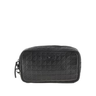 Emporio Armani Eagle embossed leather pouch Man One Size