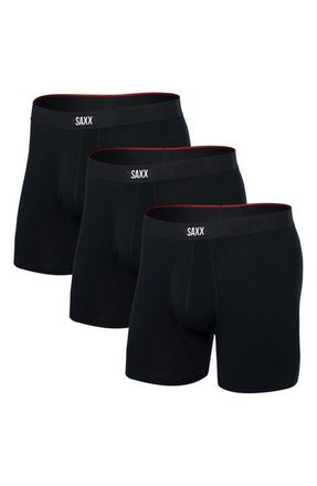 Saxx Assorted 3-Pack Vibe Xtra Super Soft Boxer Briefs in Black at Nordstrom, Size X-Large