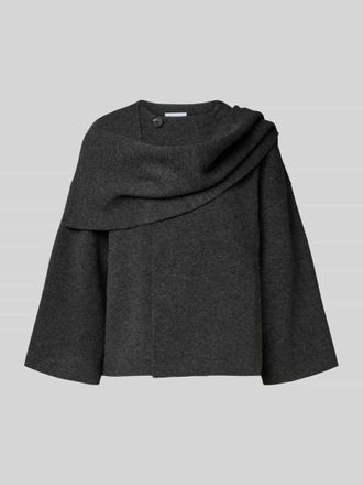 Jake*s Loose Fit Strickjacke mit Woll-Anteil in Dunkelgrau Melange, Gr&ouml;&szlig;e M