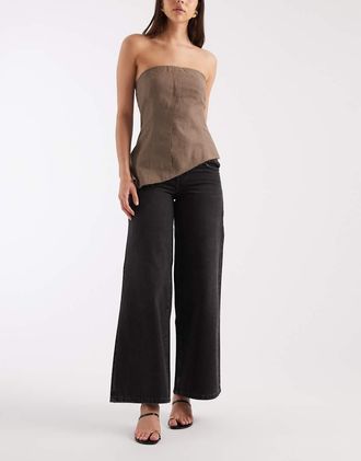 Supr&eacute; Supr&eacute; - Jeans ampi a vita bassa nero risciacquato